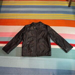 LJYH Faux Leather Jacket Black Boys Kids T5-6 Years